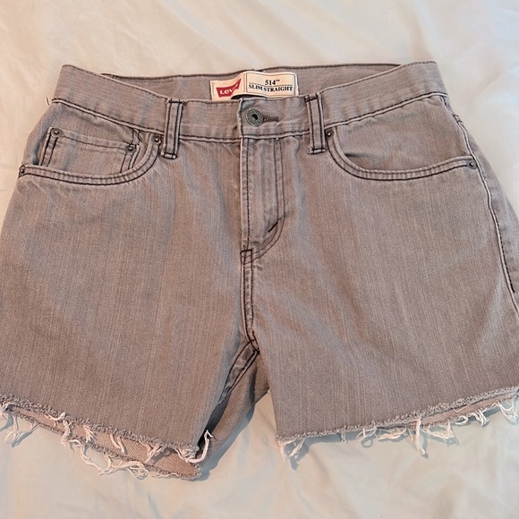 LEVI’S 514 Gray Jean Shorts Cut Offs Denim - Picture 2 of 7